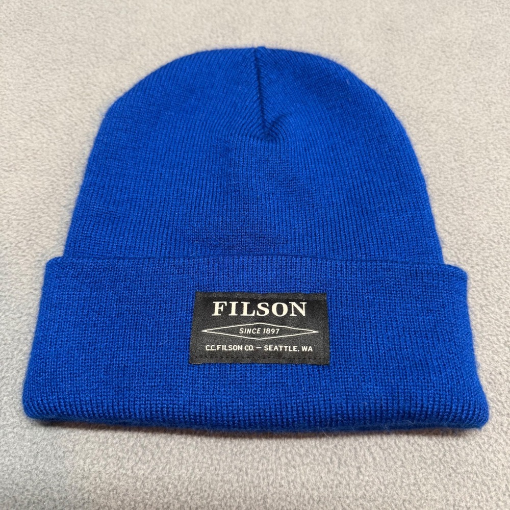 Filson Watch Cap‎ Beanie Knit Hat Blue OS Adult FCDP017856 Outdoor Warm Winter